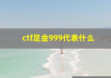 ctf足金999代表什么