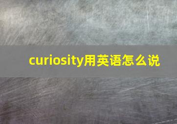 curiosity用英语怎么说