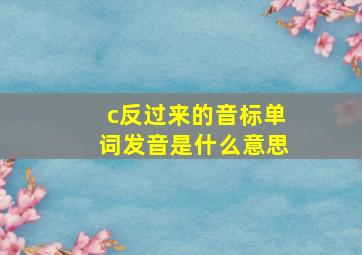 c反过来的音标单词发音是什么意思