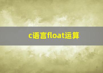 c语言float运算