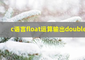 c语言float运算输出double