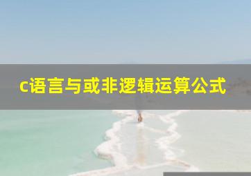 c语言与或非逻辑运算公式