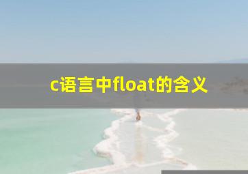 c语言中float的含义