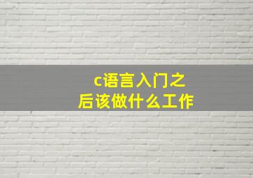 c语言入门之后该做什么工作