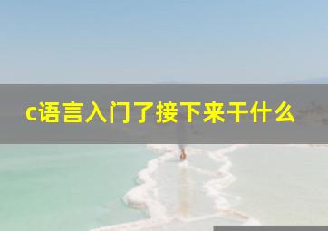 c语言入门了接下来干什么