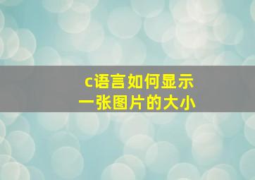 c语言如何显示一张图片的大小