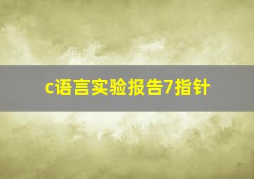 c语言实验报告7指针