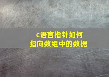 c语言指针如何指向数组中的数据