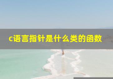 c语言指针是什么类的函数