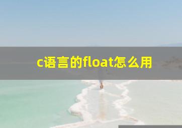 c语言的float怎么用