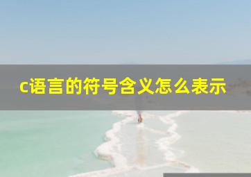 c语言的符号含义怎么表示