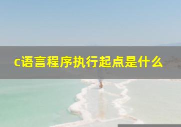 c语言程序执行起点是什么