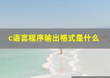 c语言程序输出格式是什么