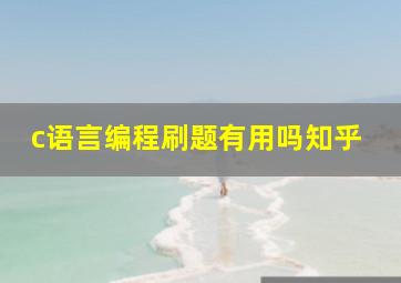 c语言编程刷题有用吗知乎