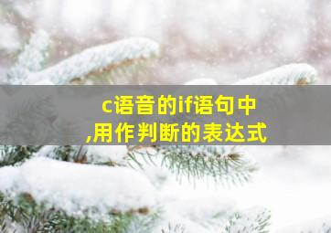 c语音的if语句中,用作判断的表达式