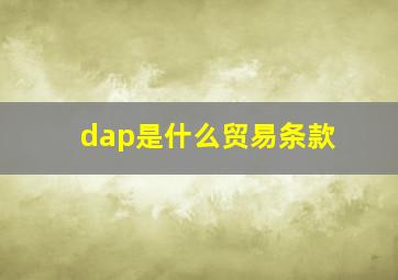 dap是什么贸易条款