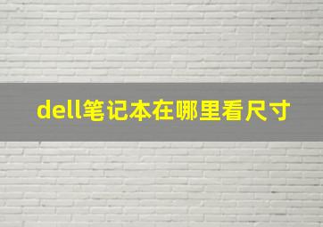 dell笔记本在哪里看尺寸