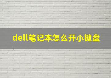 dell笔记本怎么开小键盘