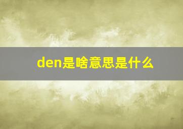 den是啥意思是什么