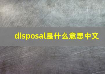 disposal是什么意思中文