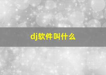 dj软件叫什么