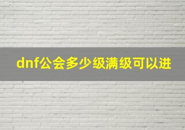 dnf公会多少级满级可以进