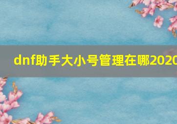 dnf助手大小号管理在哪2020