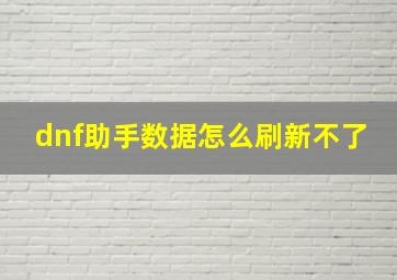 dnf助手数据怎么刷新不了