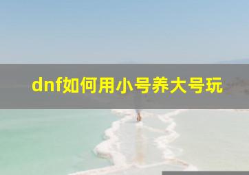 dnf如何用小号养大号玩