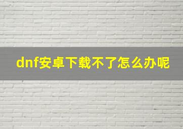 dnf安卓下载不了怎么办呢