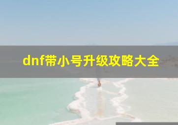 dnf带小号升级攻略大全