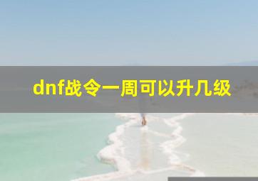 dnf战令一周可以升几级