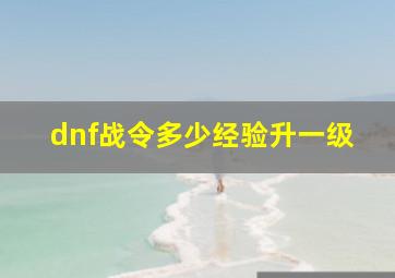 dnf战令多少经验升一级