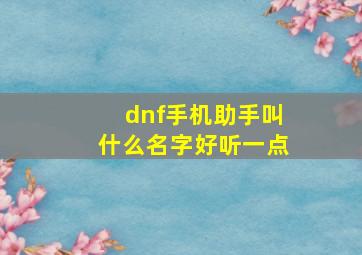 dnf手机助手叫什么名字好听一点