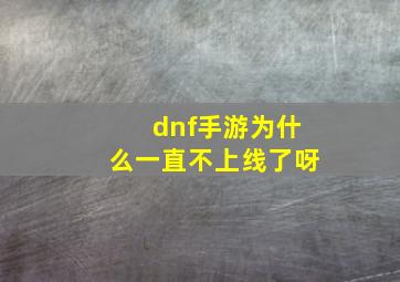 dnf手游为什么一直不上线了呀