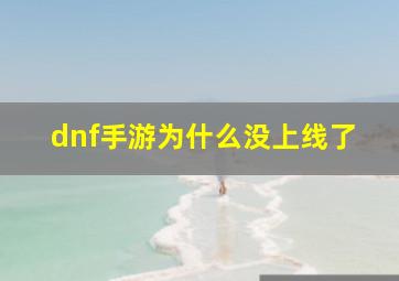 dnf手游为什么没上线了