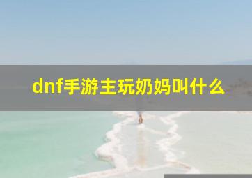 dnf手游主玩奶妈叫什么