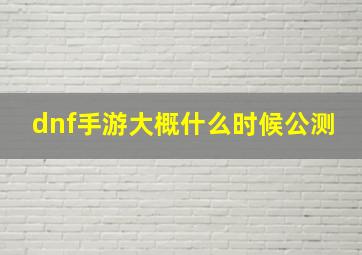 dnf手游大概什么时候公测