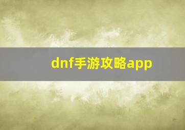 dnf手游攻略app