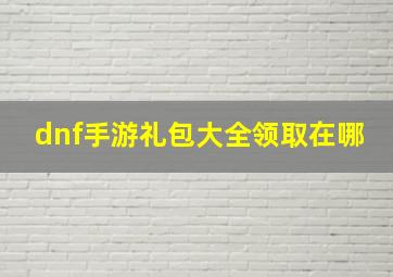 dnf手游礼包大全领取在哪