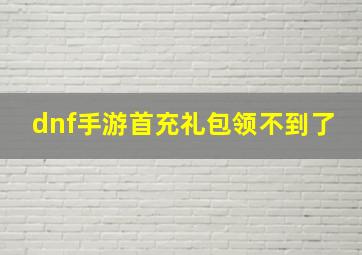 dnf手游首充礼包领不到了