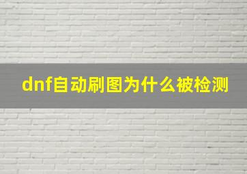 dnf自动刷图为什么被检测