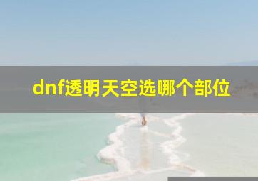 dnf透明天空选哪个部位