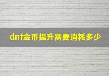 dnf金币提升需要消耗多少