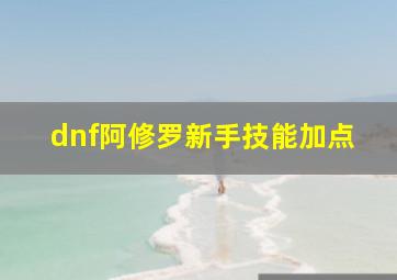 dnf阿修罗新手技能加点