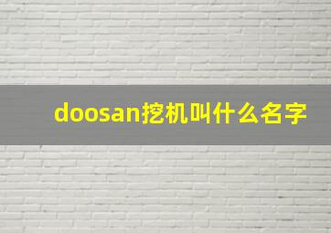 doosan挖机叫什么名字