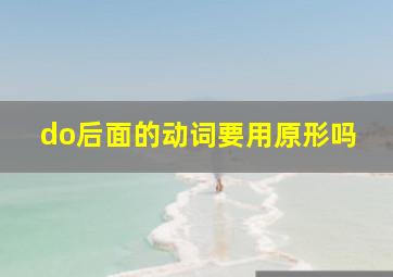 do后面的动词要用原形吗