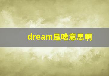 dream是啥意思啊