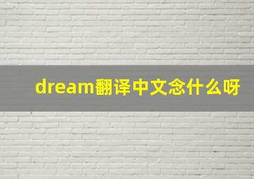 dream翻译中文念什么呀