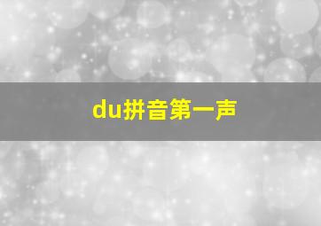 du拼音第一声